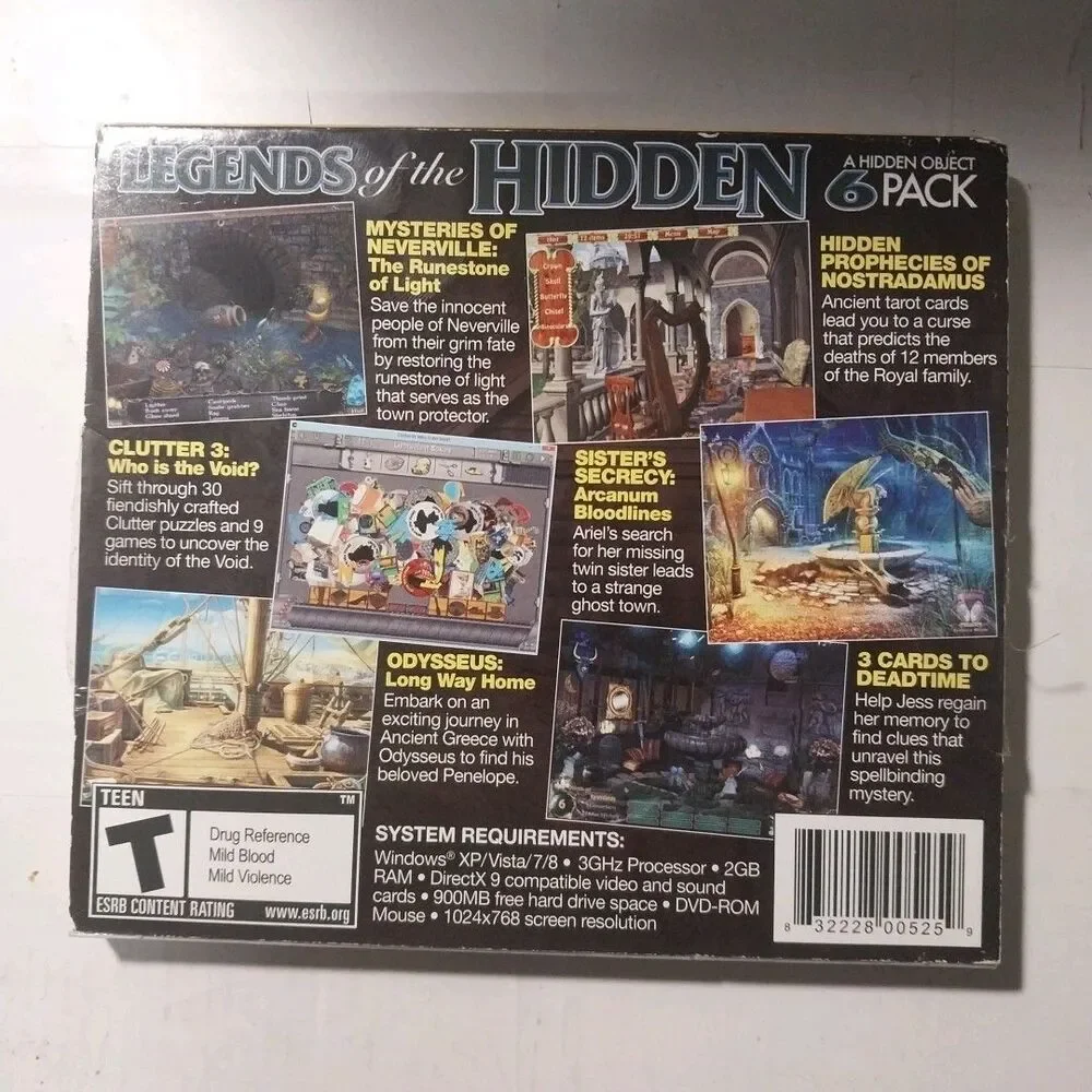 Legends of the Hidden 6 Pack Hidden Object Collection PC DVD-ROM Video Game
